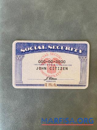 Downloadable USA SSN photolook blue background download for verification